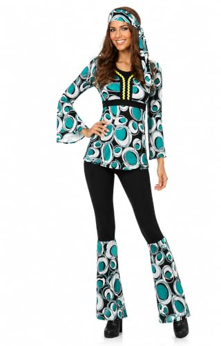 70s Hippie Fancy Dress Costume Women Festival Outfit Plus Size UK 6-18 | Festival Outfit | 70s Fancy Dress | Hippy Clothes | Flower Power Fancy Dress |Disco Outfit | Halloween - Plus Size UK 6-18