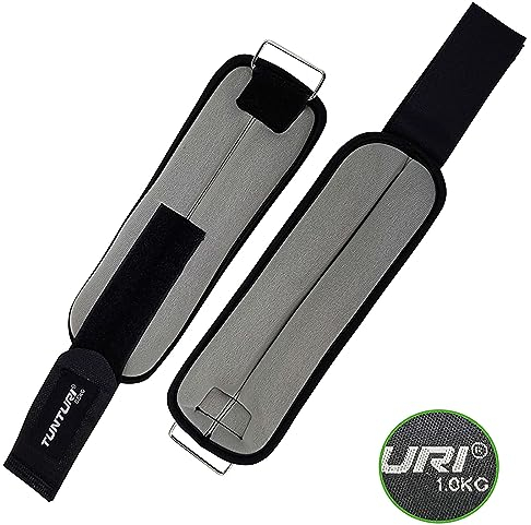 Tunturi 2er Set Gewichtsmanschetten für Handgelenk und Knöchel, mit 0,5 kg Gewicht, für Training, Yoga, Pilates, Joggen