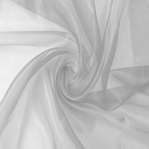 Organza Stoff Meterware am Stück - 150 cm Breite - (Silber)