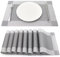 SueH Design Gewebte Platzsets Tischsets 8er Set Vinyl Hitzebeständig Platzdeckchen Antifouling und Waschbar 45 cm * 30 cm, Hellgrau