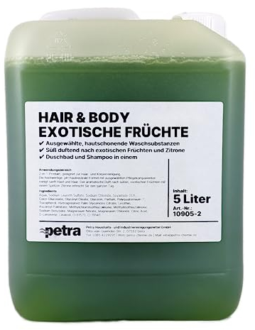 Hair & Body Exotische Früchte [2 × 5 Liter] 2-in-1 Duschgel und Shampoo für Haar und Körper