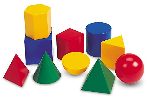 Learning Resources Large Geosolids Plastic Shapes, Ages 5+, 10 Shape Set