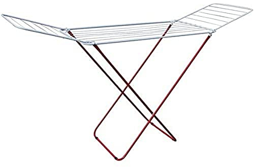 MSV - Wäschetrockner mit Flügeln 18M aus Weißem Stahl, Optimale Trockenkapazität, Maße 180x50x108cm, Langlebig und Klappbar, Ideal für Innen und Außen, Praktisch und Effizient