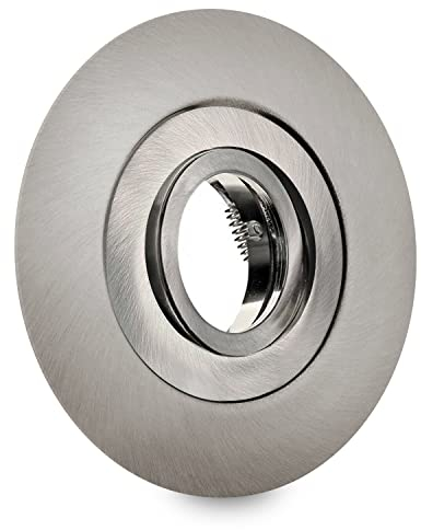 Einbaustrahler für LED große Lochausschnitte für einen Einbaudurchmesser von 68mm bis 180mm geeignet Aluminium gebürstet Spot Einbauleuchte Einbauspot schwenkbar Edelstahl geb. DSK4 GU10-230V