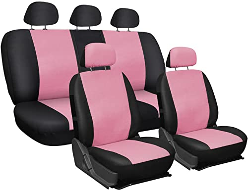 Rebeca Shop Zip_Kunstleder_Rosa.N Universal-Sitzbezüge aus Kunstleder, Pink/Schwarz, Universal