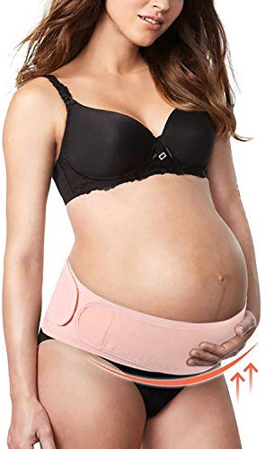 ZJchao Ceinture femme enceinte Réglable Soutien bande Support de grossesse pour Nouvelle Mère Avant et Après Naissance Dimniuer la douleur 115cm*17,5cm Rose