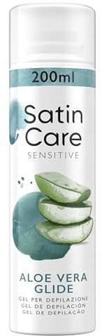 Venus Satin Care Gel De Depilación Para Mujer, Con Aloe Vera, Para Pieles Sensibles, Depilación Suave Sin Irritación, 6x200ml