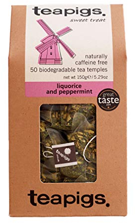 teapigs Liquorice & Peppermint Herbal Tea Bags - Caffeine-Free & Plastic-Free - Great Taste Award-Winning Blend - Naturally Sweet & Refreshing - 50 Eco-Friendly Biodegradable Tea Temples (1 Pack)