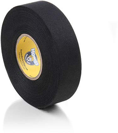 Howies Hockey - Black Hockey Tape 1 Pack - Cloth Stick Tape - Strong, Long-Lasting Adhesive for Stick Blade, Lacrosse, Baseball - 1 Inch x 24 Yards - Professional Quality