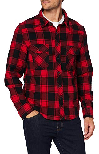 Brandit Check Shirt Long Sleeve, color: red/black, size: L