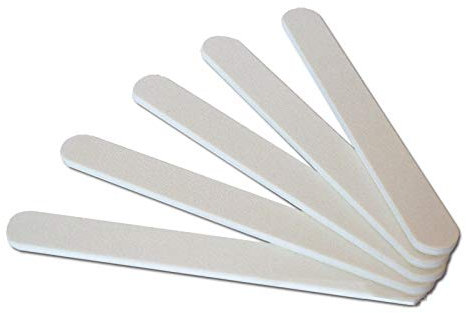 Lot de 25 limes à ongles professionnelles blanches droites 100/100 Grain
