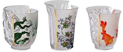 Set 3 Bicchieri in Vetro Hybrid-Aglaura Ø Cm.8 H. 9,3/10,7 | Collezione Hybrid Seletti – Servizio da Tavola in Porcellana Bone China CTRLZAKLa collezione Hybrid di Seletti, progettata d