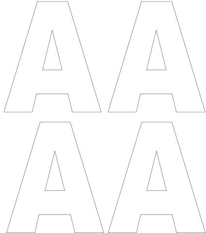 4 x Letter A White Wheelie Bin Sticker