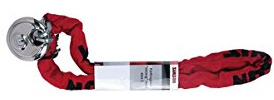 Simson Kettingslot Strong L 100/5.5mm | Schwarz-Rot | Robustes Kettenschloss | Inklusive 2 Schlüssel | Ideal für Fahrräder und Roller