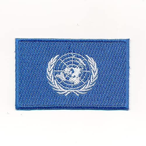 60 x 35 mm UNO Vereinte Nationen United Nations UN Flagge Patch Aufnäher Aufbügler 1209 B