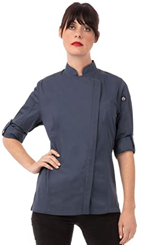 Chef Works Damen Kochmantel Kochjacke Hartford, Blau, Small