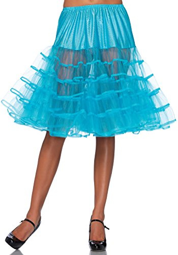 Leg Avenue Knee Length Petticoat, One Size, Turquoise