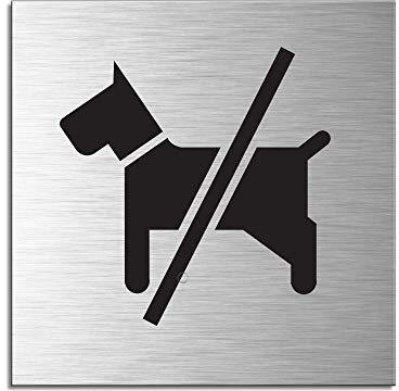 Señal Cartel Aluminio Cepillado 120x120 mm No se admiten Perros No.17167S
