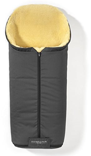 Hofbrucker Lammfell-Fußsack Iglu für Kinderwagen, Buggy, Schlitten. Winterfußsack Atmungsaktiv, wind- & wasserabweisend. In Deutschland hergestellt. Echtes Lammfell in Öko-Tex Qualität.