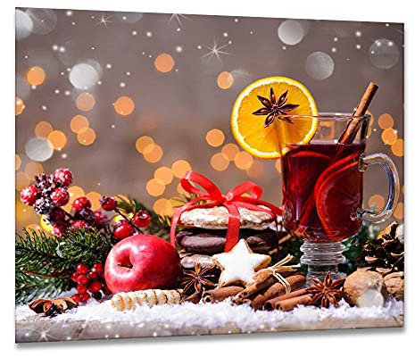 Herdabdeckplatten Schneidebrett 60x52 Glas Weihnachten Glühwein