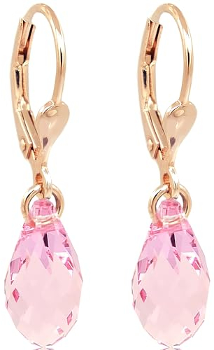Ohrringe Rosegold Rosa Tropfen Marken-Kristalle 925 Sterling Silber NOBEL SCHMUCK