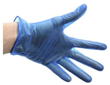 Shield Blue Vinyl Gloves Large | Pack of 100 Powdered Disposable Gloves | Protective Latex Free Gloves for Food Handling, Cleaning & General Purpose Use