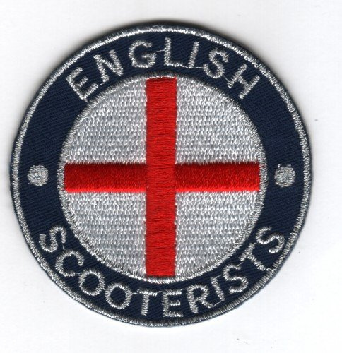 Sew-on Iron-on Embroidered Patch English Scooter England St. George Flag Badge