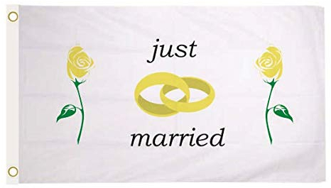U24 Fahne Flagge Just Married Hochzeitsflagge 150 x 250 cm