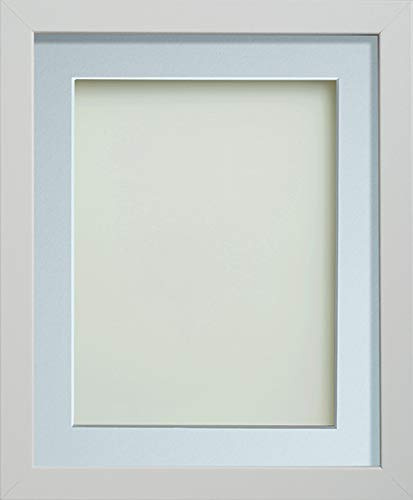 Frame Company Allington White 20x16 inch Frame With Light Blue Mount For Image 16x12 inch *Choice of sizes* Fitted with Real Glass