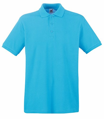 Fruit of the Loom Men's Premium Polo Shirt, Blue (Azure Blue 310), L