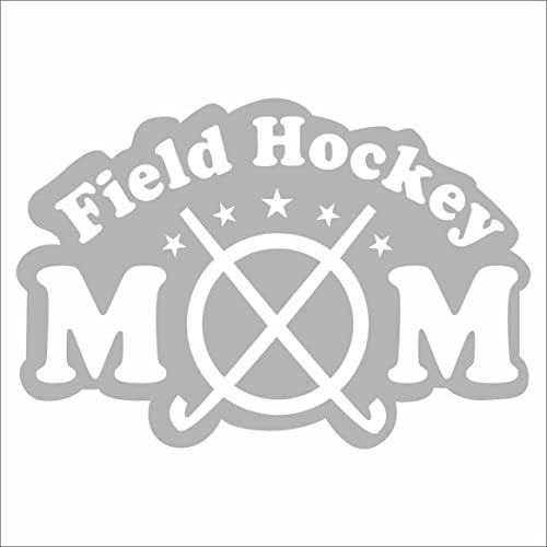 INDIGOS UG Aufkleber - Autoaufkleber - JDM - Die Cut - Field Hockey Mom Decal Auto Window Laptop Sticker - Silber - 129mmx88mm
