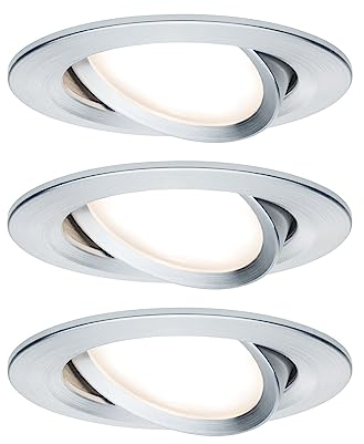 Paulmann Premium EBL Set Coin Slim dimmbar rund schwenkbar LED 3x6,8W 2700K 230V 51mm Alu ged./Alu