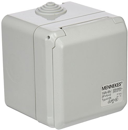 Mennekes (Unternehmen) 101100350 Basen in System cepex-th, Steckdosen CEE, 400 V, 50–60 Hz, 16 A, 5-polig, IP 44, 5 Paket
