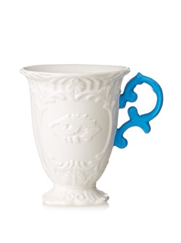 Seletti Tazza in Porcellana I-Wares Ø Cm.10 H.11,5 Manico Azzurro