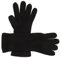 TigerTie feine Strickhandschuhe in schwarz Stich braun Uni - Damen Handschuhe Größe M