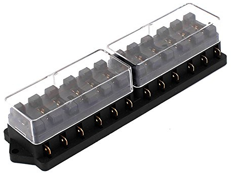 Mintice Blocs Fusible Lame Véhicule Automobile 12V 24V 12 Voies Boîte à Fusibles Voiture ATC ATO Porte Fusible Imperméable Protections