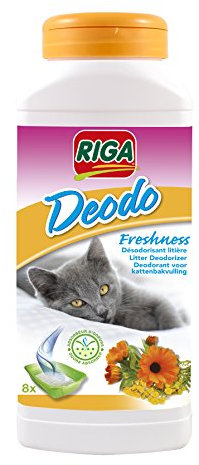 RIGA - Rigalit Déodo - Désodorisant Litière Chat - Parfum Floral - Neutralise Odeurs Et Bactéries - Prolonge Durée De La Litière - Rafraichit L'Atmosphère - 750g