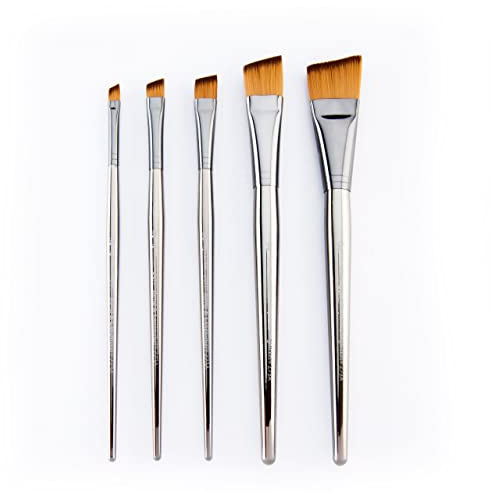 Royal & Langnickel Zen 5 Piece All Media Angular Paint Brush Set,Gold,L