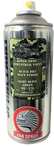 Kings Army Light Olive Green Bs 278 Military Matt Spray Paint 400ml Military Vehicle Paint, Airsoft, Paintball, Model Maker Paint, Fishing
