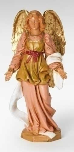 Fontanini, Krippenfigur, stehender Engel, 19,1 cm, Sammlung, handgefertigt in Italien, entworfen und hergestellt in der Toskana, Polymer, handbemalt, italienisch, detailliert