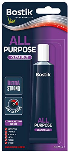 Bostik All Purpose Adhesive, Clear Glue for Minor Household Repairs, 50ml