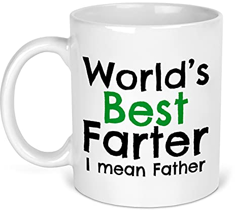 Worlds best farter mean father Fathers Day Gift Dad Mug Dad Birthday Dad Coffee Gift for Dad first fathers day by the T bird, White