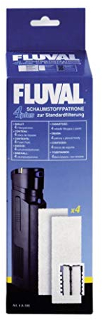 Fluval Schaumstoffpatrone, zur Standardfilterung für den Fluval 4+ Innenfilter, 4er Pack
