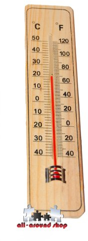 Thermometer Holz Nostalgie Stil für Inen und außen Temperaturmessgerät Grad und Fahrenheit