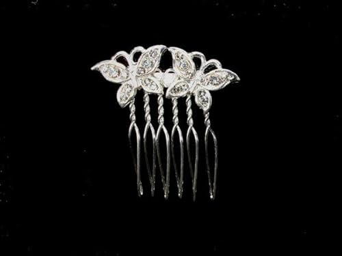 Crystal Butterflies Hair Comb Slide Grip for Women Girls by Glitz4Girlz