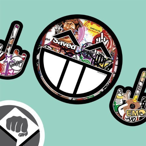 JDM Fuck You Smiley, Exhaust Aufkleber Decal - Sticker Bombing Look - Tuning - Dub