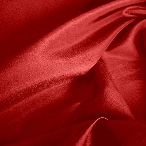 TOLKO Taft Stoff Meterware | Kleid Kostüm Gardine Vorhang | edel Changierend glänzend farbintensiv | Taft Stoffe zum Nähen Dekorieren für Deko Schals Tischdecken Store Husse Dekostoff (Dunkel Rot)