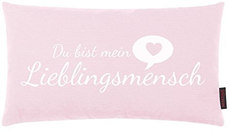 Kissen Lieblingsmensch Altrose 25x45 cm Made in Germany/Ökotex 100