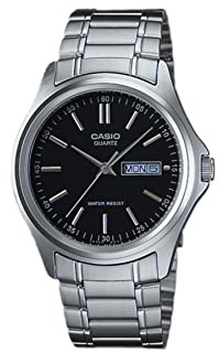 Casio Classic Silver Watch MTP1239D-1A, Black, Casual