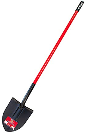 Bully Tools 12-Gauge Round Point Shovel Long Handle, Made in USA.